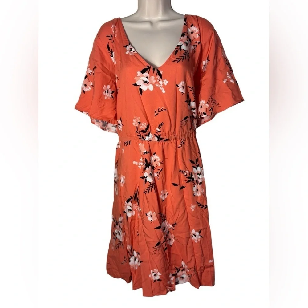 Torrid torrid Challis V-Neck Mini Dress 4X / 26 Rosey Punch NWT